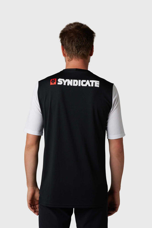 Fox Defend Short Sleeve Syndicate Jersey - White/Black