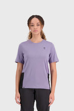 Load image into Gallery viewer, Mons Royale Womens Tarn Merino Shift Tee - Thistle/Black