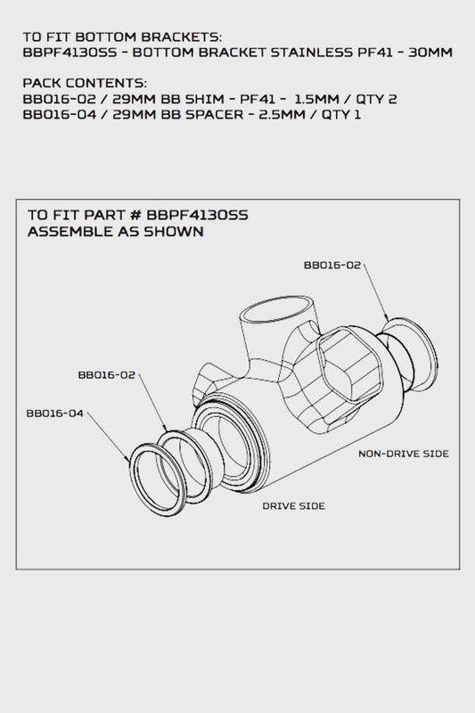 Hope 29mm DUB Bottom Bracket Conversion Kit