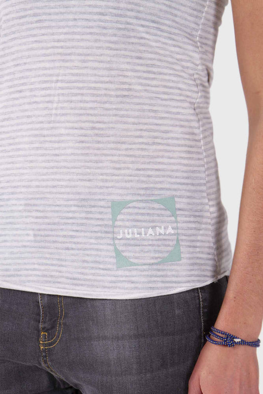 Juliana Stripe Tank - Grey