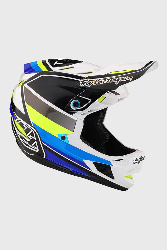 Troy Lee D4 Composite Helmet - Reverb White/Blue