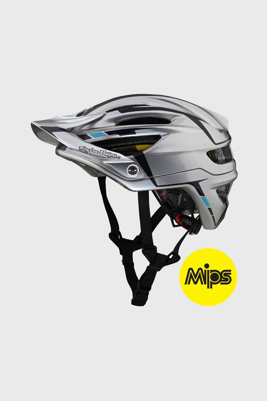 Troy Lee A2 MIPS Helmet - Silver / Burgandy