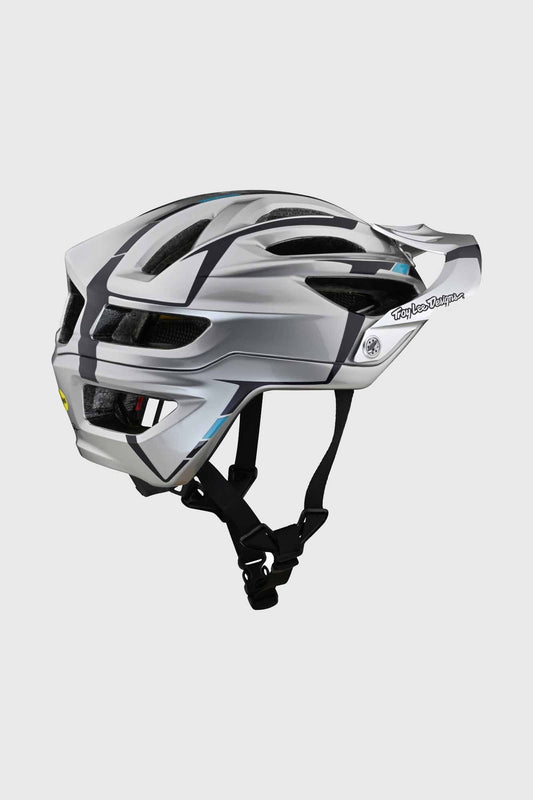 Troy Lee A2 MIPS Helmet - Silver / Burgandy